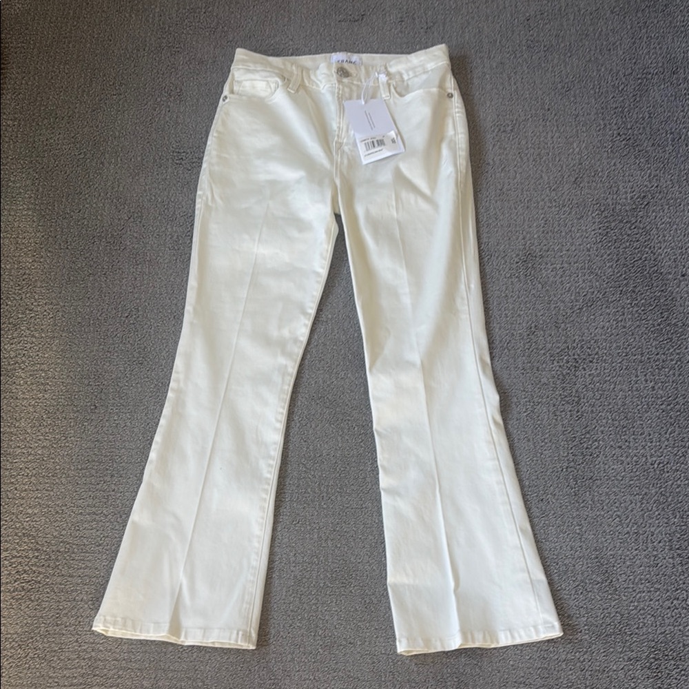Frame Le Crop Mini Boot in ecru… size 26
